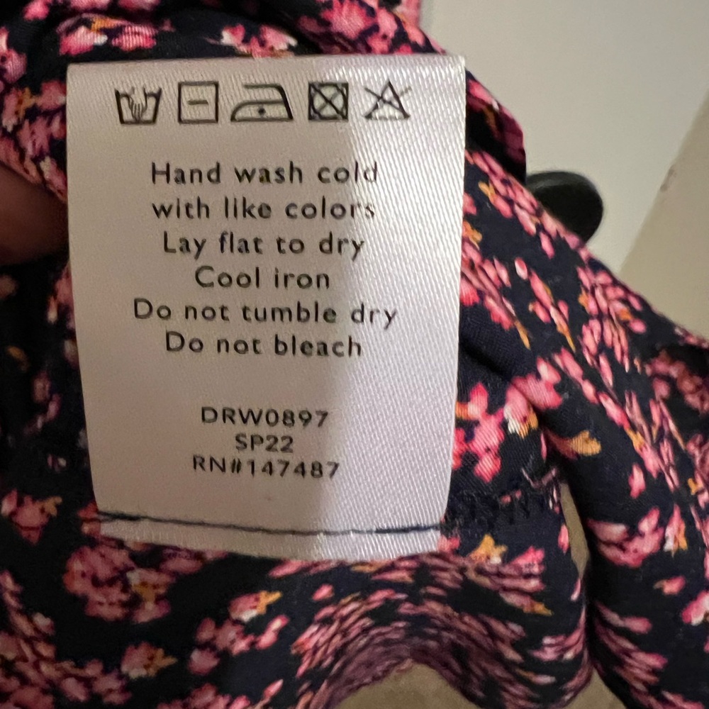 Draper James Martina Popover Dress in Navy Cherry Blossom Size M - Picture 10 of 11